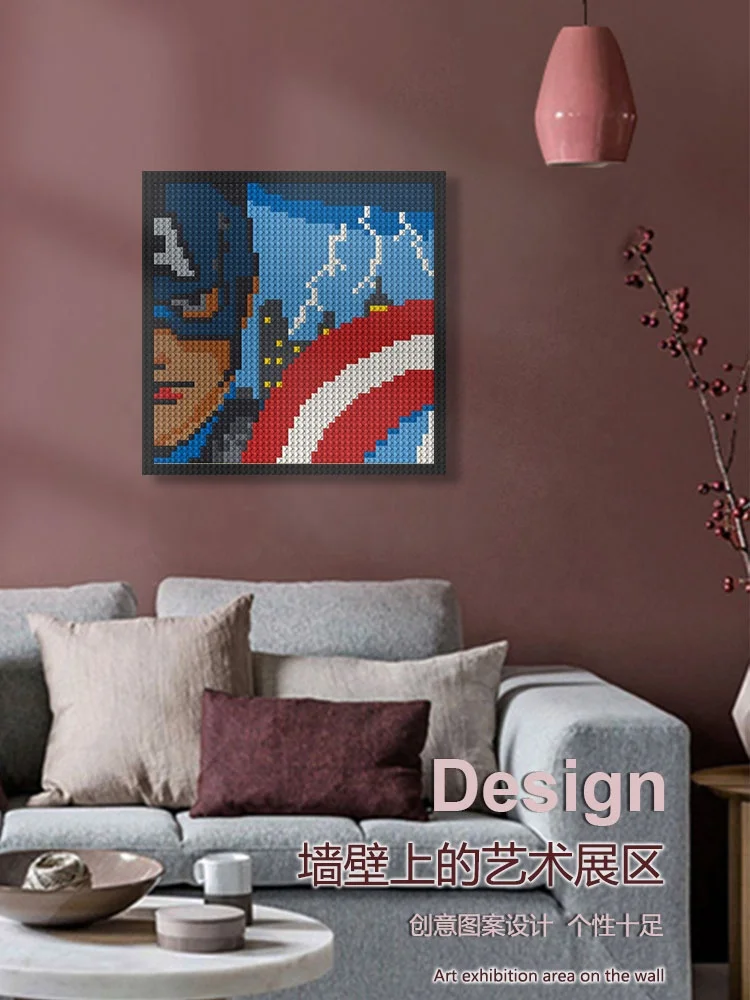 Pixel Art Building Blocks 48X48 Dots Bricks 1x1 Wall Portraits DIY Home Decor Compatible with LOGO Toys and Gifts