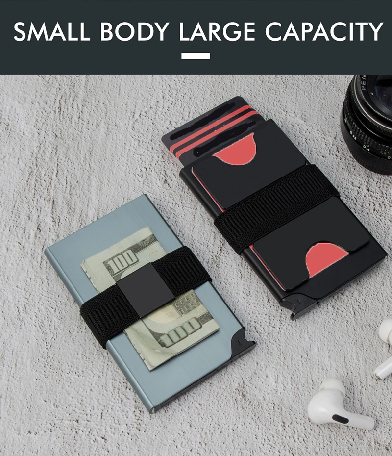 Good Quality Slim Aluminum Alloy Metal Id Card Holder Rfid Smart Wallet Ultra Thin Stainless