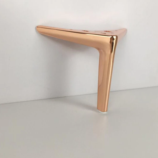 Rose gold color Furniture leg for cabinet bench sofa new design Gold color Chrome color cheap steel furniture leg