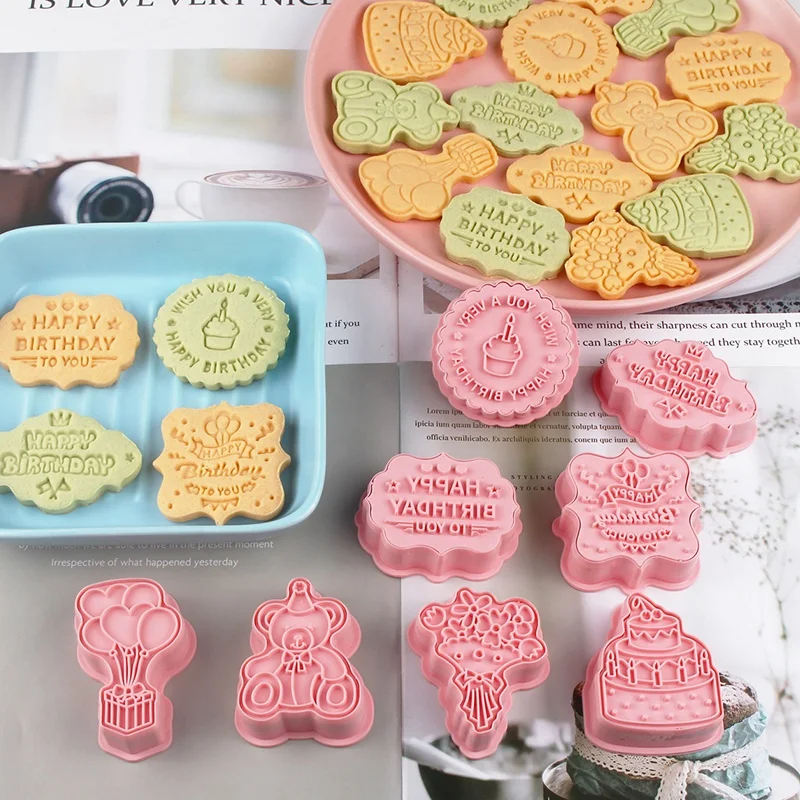 Set 8 Stampini Per Biscotti Eid 3D - Tema Ramadan E Islamico, Stampini Per Fondente E Pasta, Colore Rosa, Dimensioni 21x16.5 Cm