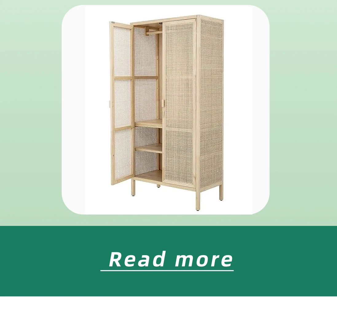 Nordic Style Simple Natural Rattan Clothes Organizer Cane Closet Small