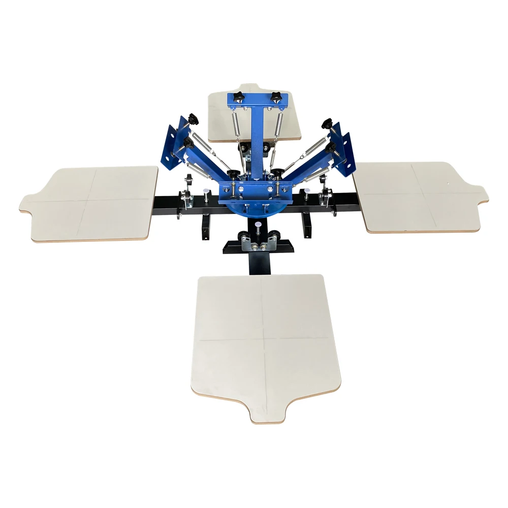 Very Simple 4 Color 4 Station Manual Silk Screen Printing Machine