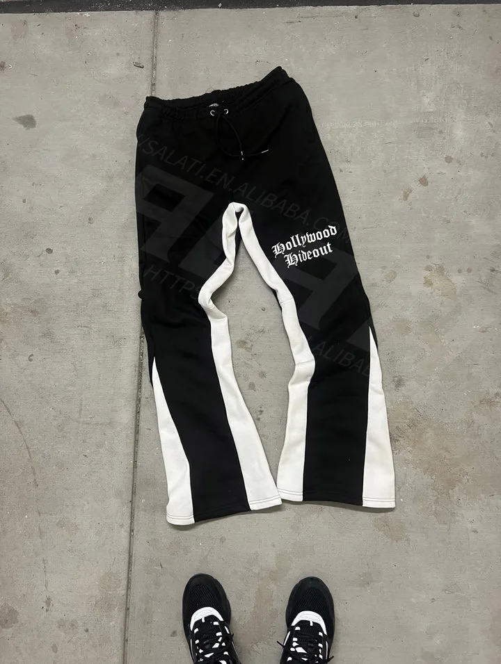 Salati Custom Flare Sweat Pants 100% Cotton French Terry Patchwork Heavyweight Loose Oversized Bootcut Flared Sweatpants Men gallery 3