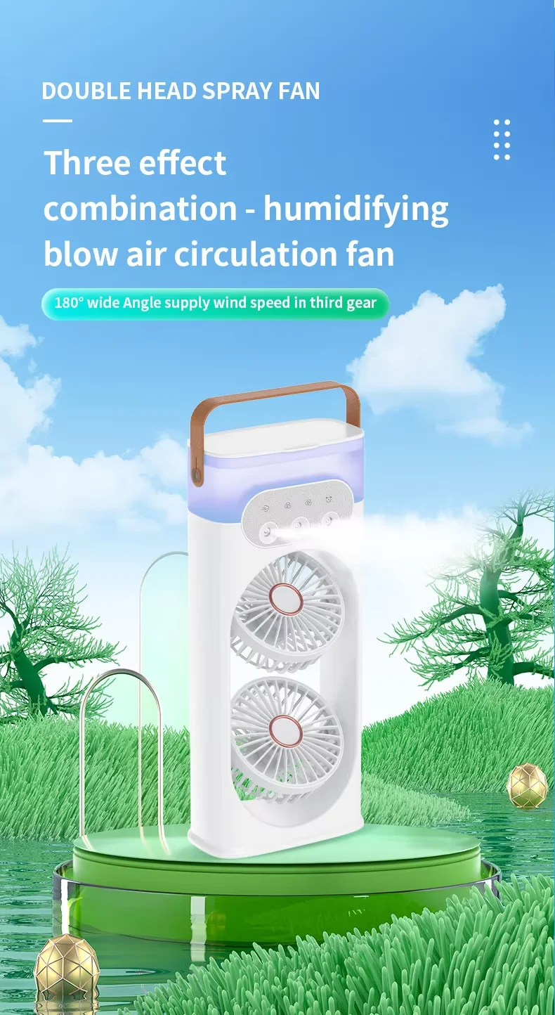 Tragbarer Mini Tischventilator Mit Luftbefeuchter Für Zuhause_voghion.com