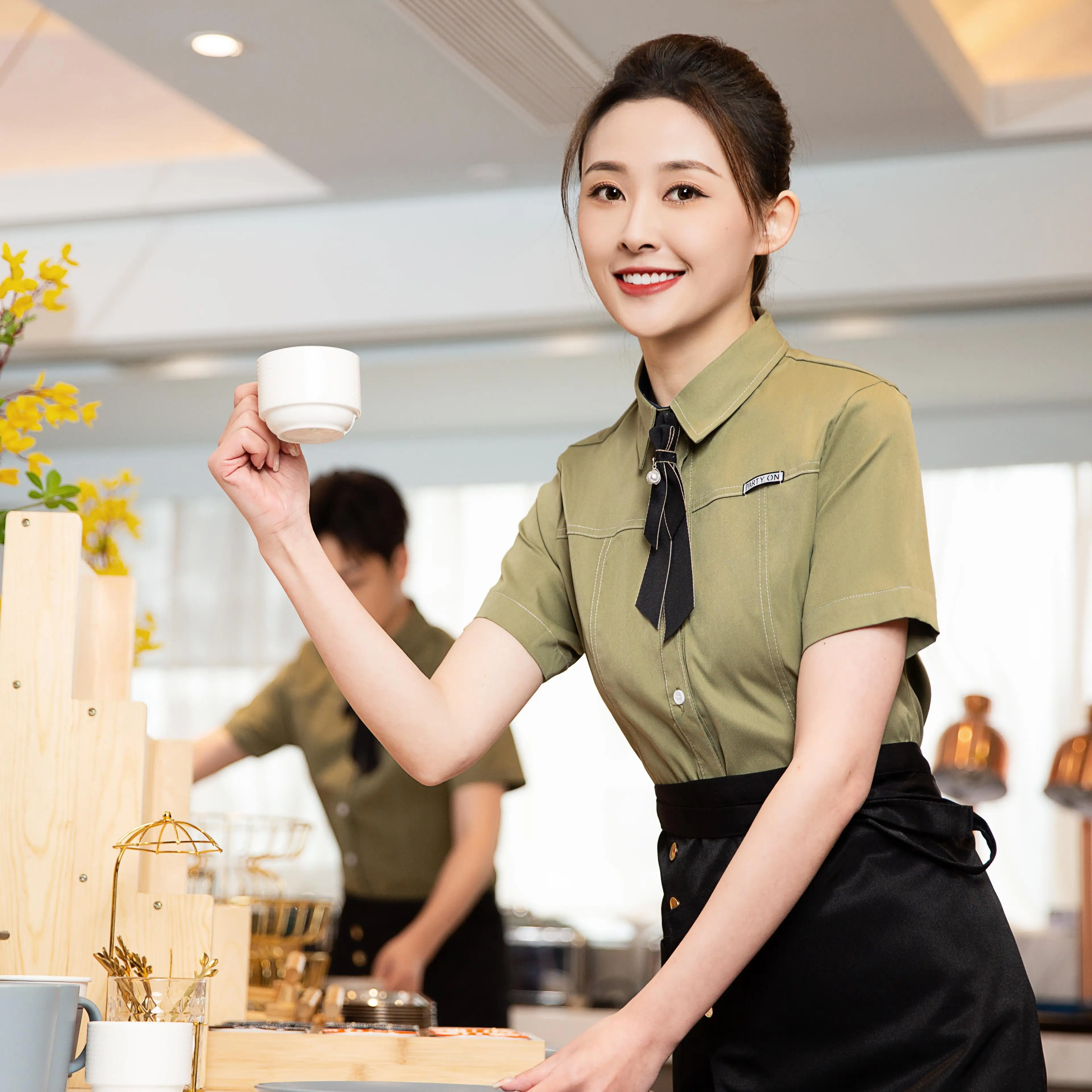 chinese dress ladies Amazon.com: Women Waitress Costume Waiter Dress Halloween Costume Yellow  Uniform Party Halloween Cosplay Dress (S) : Clothing, Shoes & Jewelry main image 0