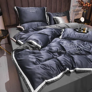 European Style Luxury Microfiber Hotel Beautiful Exquisite Pintuck Embroidery Bedding Set Bed Sheet Duvet Cover Set