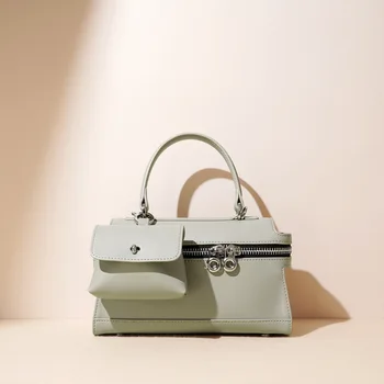 Japan Style New Design Ladies Leather Tote Hand Bag Available Shoulder Bag with Coin Pouch Women Genuine Leather Handbag