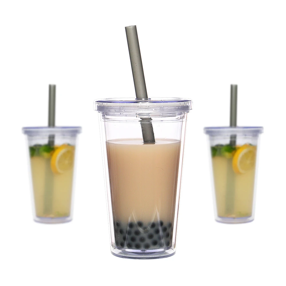 Reusable Boba Cup for Large Size Bubble Tea (24 Oz), Angled Straws, Leak  Proof Design, Double Wall Insulated Bubble Tea Cup