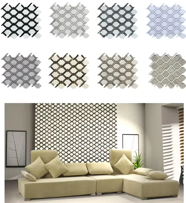 Mini Bianco Carrara White Color Herringbone Shape Marble Stone Mosaic Tile