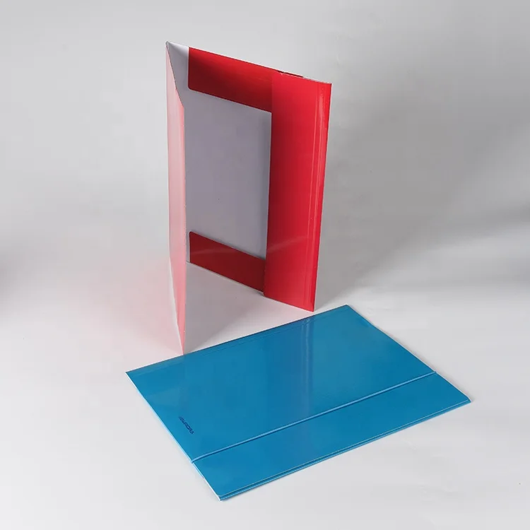 Custom Logo A4 Cardboard Paper 3 Flap File Folder With Elastic Band Closure