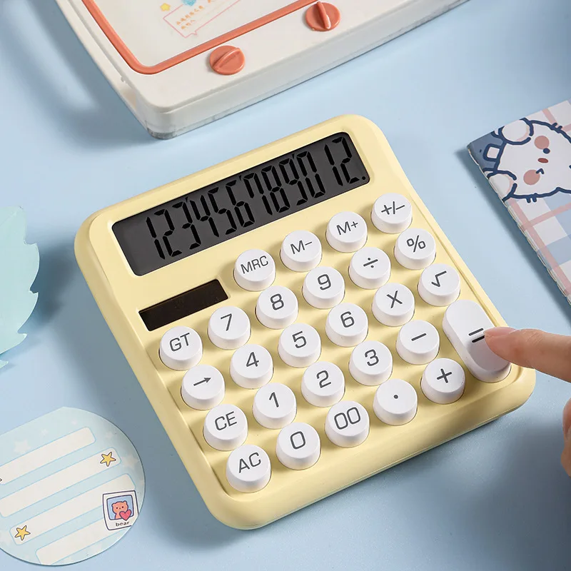 Simple Fashion Office Computer Key Multi-color Mixed Version Calculator Columns Button Colorful Dual Solar