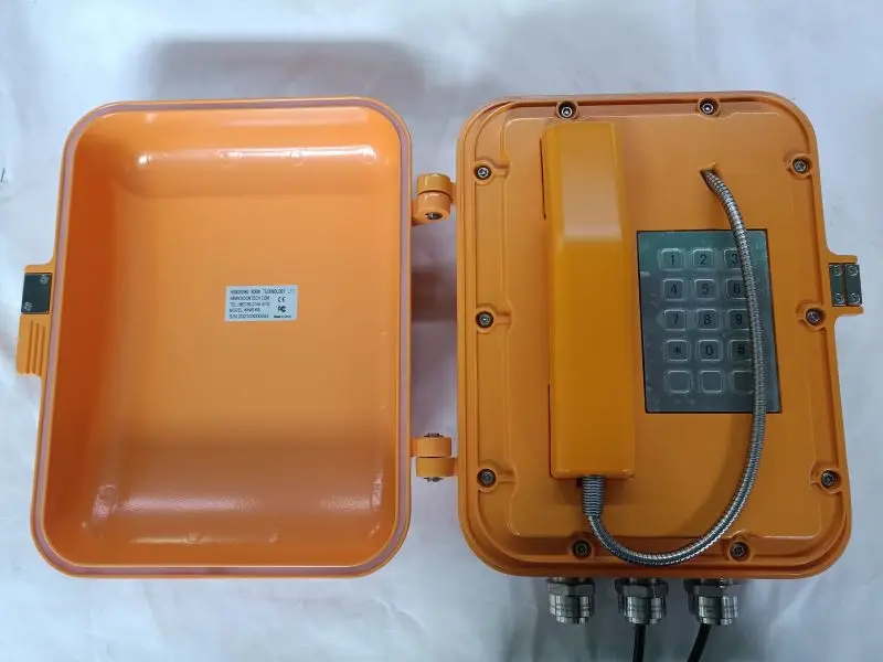 Beacon Explosion Proof Telephone Intercom System Industrial KEYPAD Phone Wall Mount ATEX Telephone KNTECH KNEX5 Handset Door EX