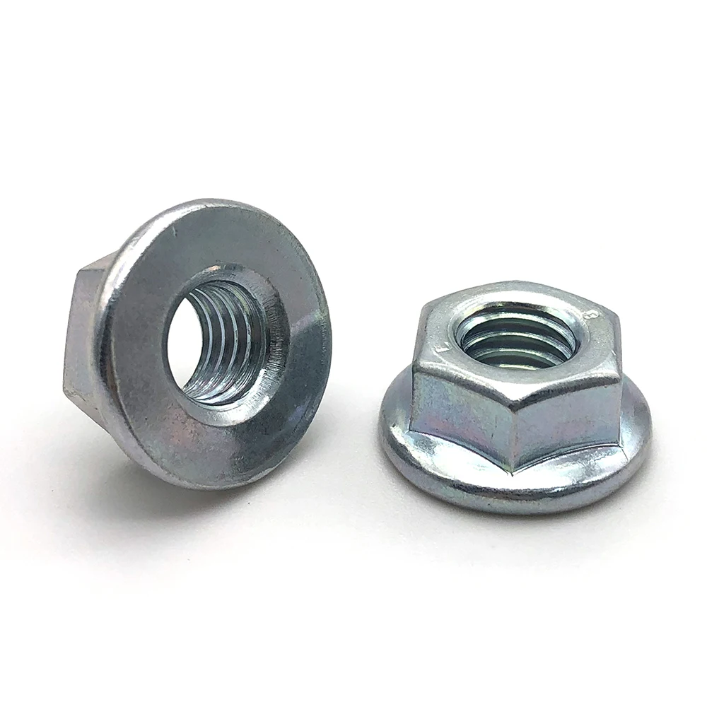 六角フランジナットあらゆる種類6mmm10鋸歯状フランジナットステンレス鋼m6m8m10フランジボルトとナット