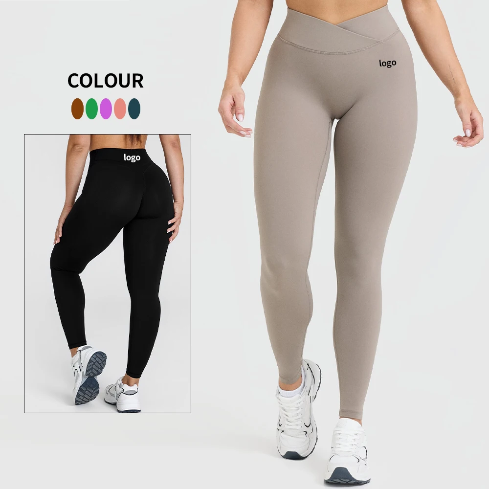 2024 Premium Quality Leggings Custom Logo Elastic Tummy Control Stretchy Brushed Soft No CamelToe Tight Booty Push Yoga Leggings
