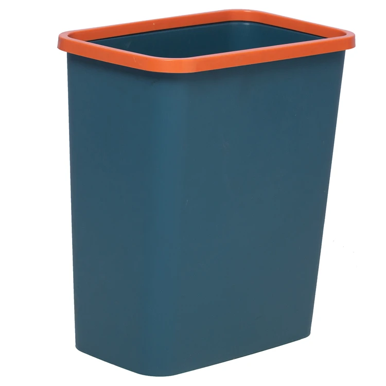 Square Shape Plastic Dustbin with Garbage Bag Fixer Kitchen Garbage Can