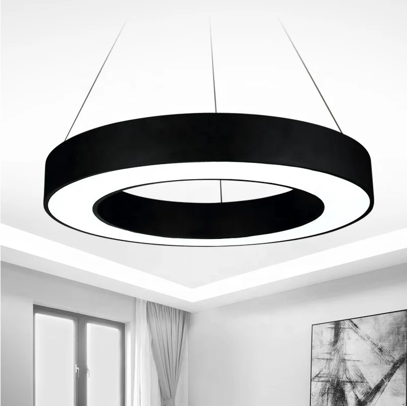 Simple Round LED Dining Room Chandelier Living Room Bedroom Study Office Engineering Lighting Nordic Industrial Style Chandelier