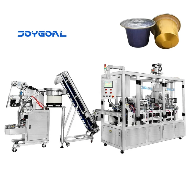 KFP-4 Automatic nespresso capsule coffee powder filling and sealing machine with sachet packing machine