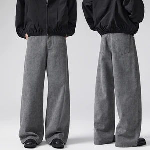 Customized A-shaped Casual Pants for Men and Women Retro Loose Floor-length Trousers