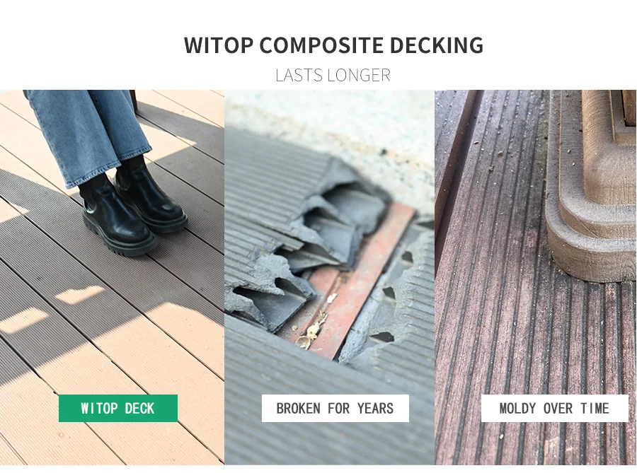 Outdoor Solid Fire-resistant Anti-uv Wpc Decking Covering Plank