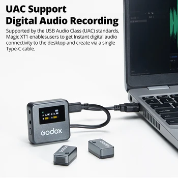GODOX Magic XT1 Professional Microphone Wireless Outdoor Recording Live Double Noise Reduction Collar Clip Radio detail image