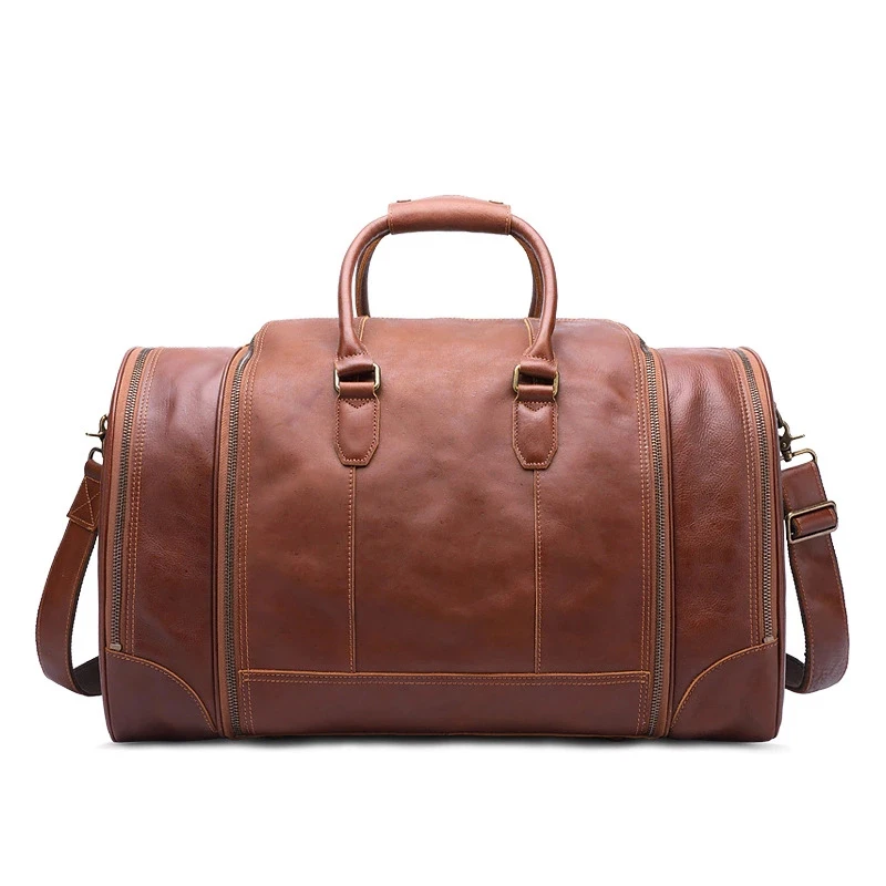 new  Europe and American retro travel bag leather men's large-capacity hand luggage bag fashion Messenger bag