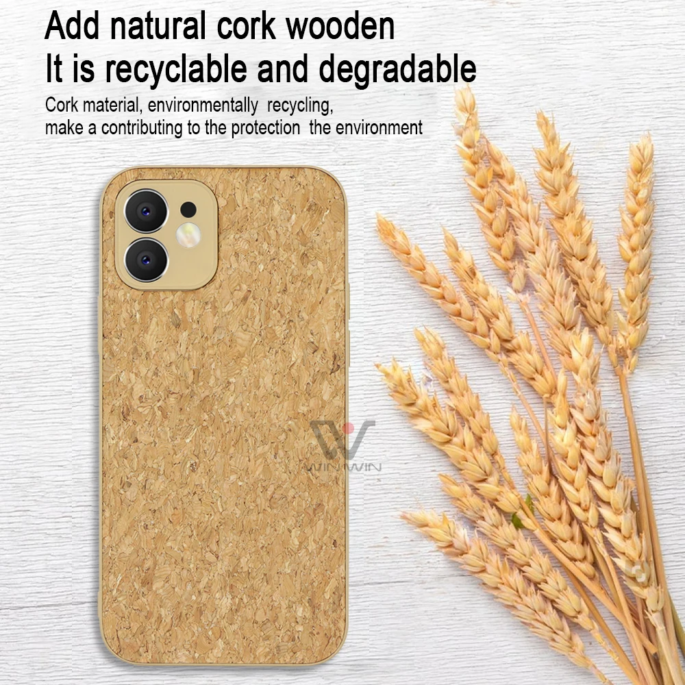 Eco-friendly Wood Phone Cases with Cork Design UV Painting