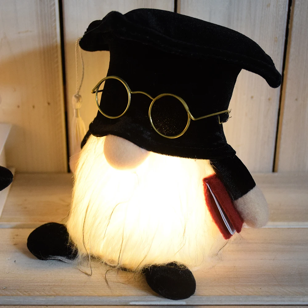 6 дюймов Заводская выпускной подарки гномик Гоблин ткань мягкие маленькие выпускник гномов со светодиодной подсветкой для аспирантов