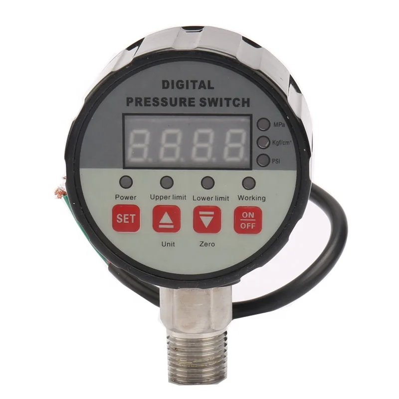 12V Air Digital 60Mpa Controller Oil Water Pressure Control Pressure Gauge Pressure Switch Manometer for Refrigeration