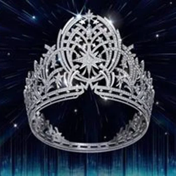 Bridal Luxury Hair Tiaras Amazing Design Bright Rhinestone CZ Noble Princess Queen Ceremony Prom Sliver Crown