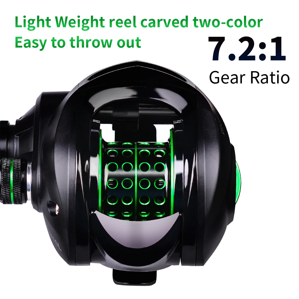 JY Fishing Baitcasting Reel 10kg Max Drag Power 7.2:1 Bait Drag Casting Wheel Saltwater Fishing Reel