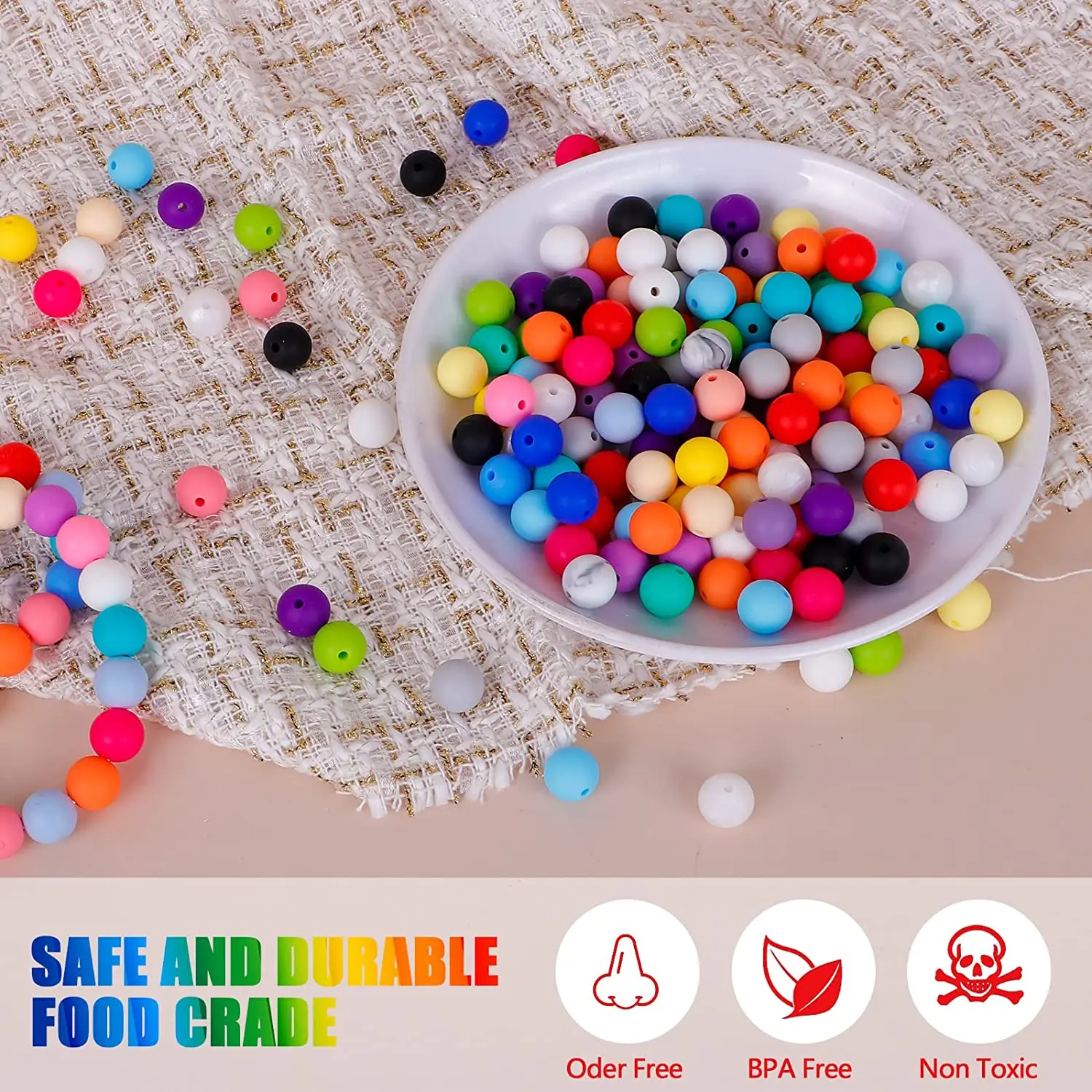 Bangxing 2023 New Arrivals Wholesale Round Chew Bpa Free Silicone Beads