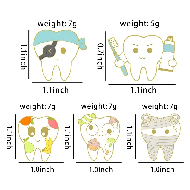 Creative Cute Smiley Face Toothbrush Enamel Pins Christmas Hat