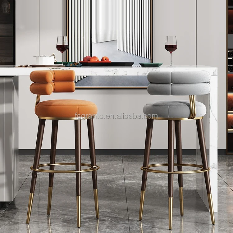 Beautiful Bar Furniture Adjustable Golden Chair Swivel High Bar Stool