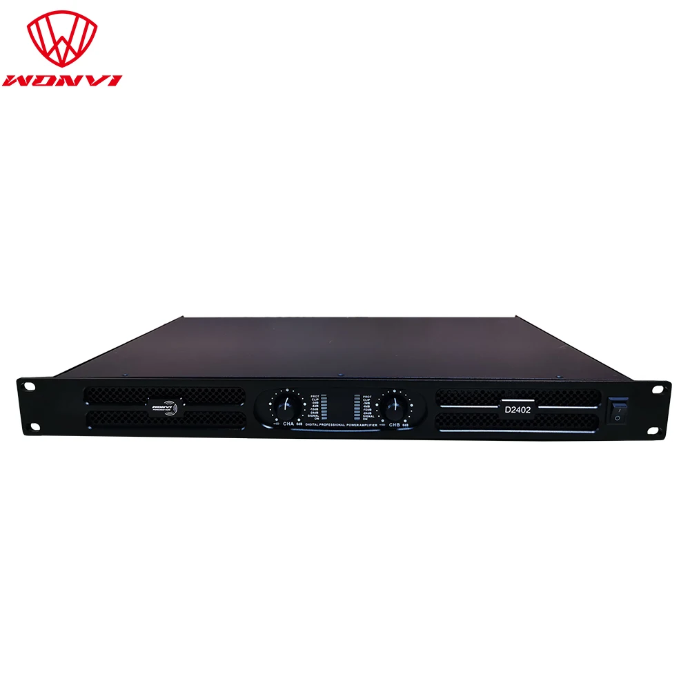 2 Channel 1U Class d Audio Professional Power Amplifier D2402