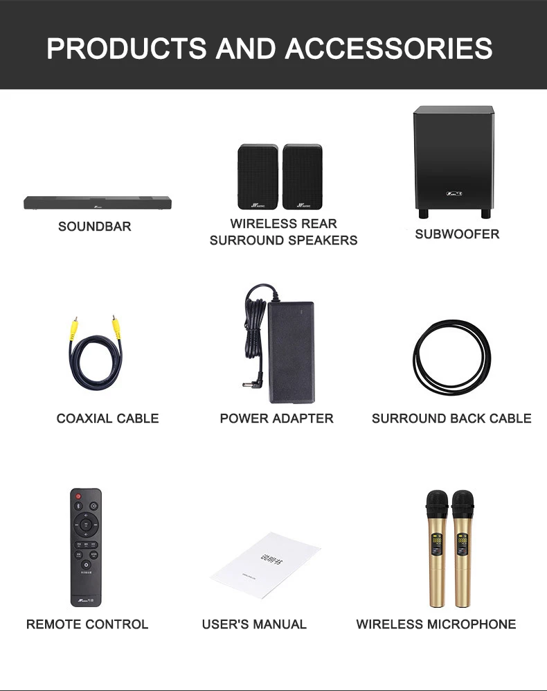 Home Theater System Surround Sound Speakers 8 Inch Subwoofer 480w 7.2