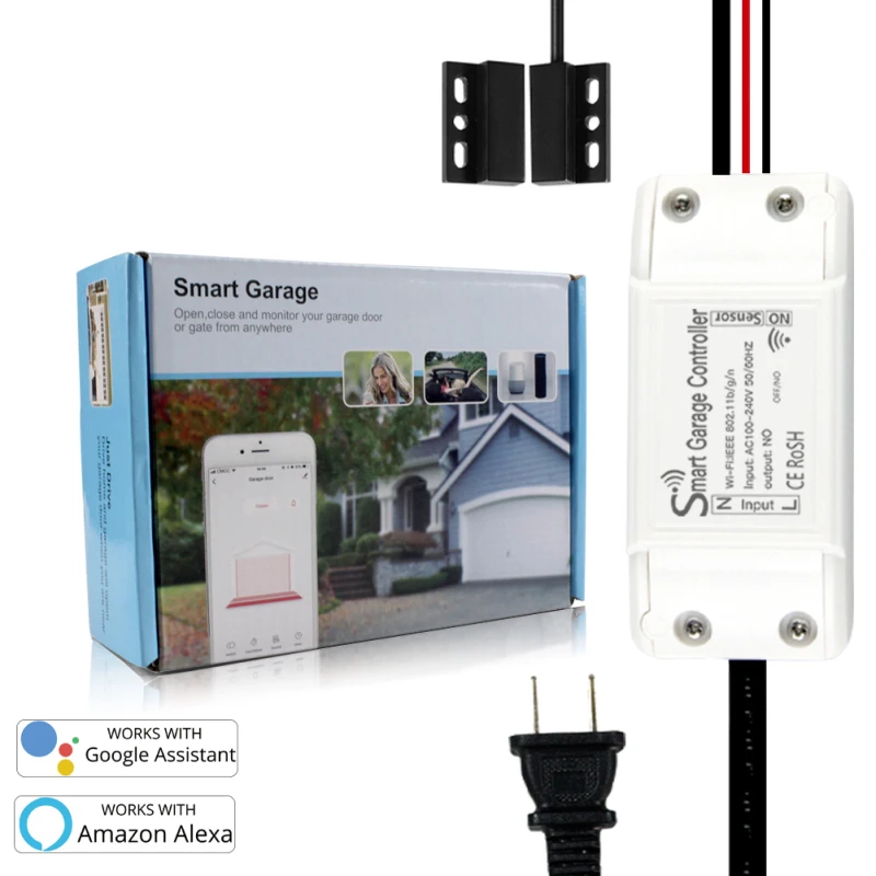 WiFi смарт-контроллер двери гаража Smart Life приложение Tuya контролировать дверной переключатель дистанционного управления монитор