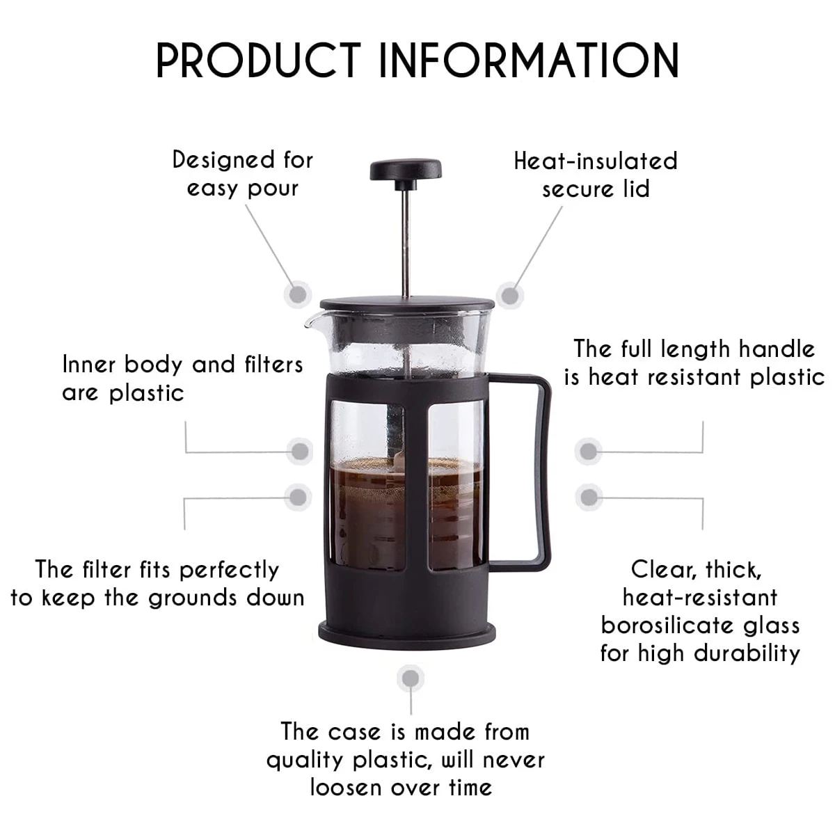 French Press Coffee Maker Portable Sustainable Set