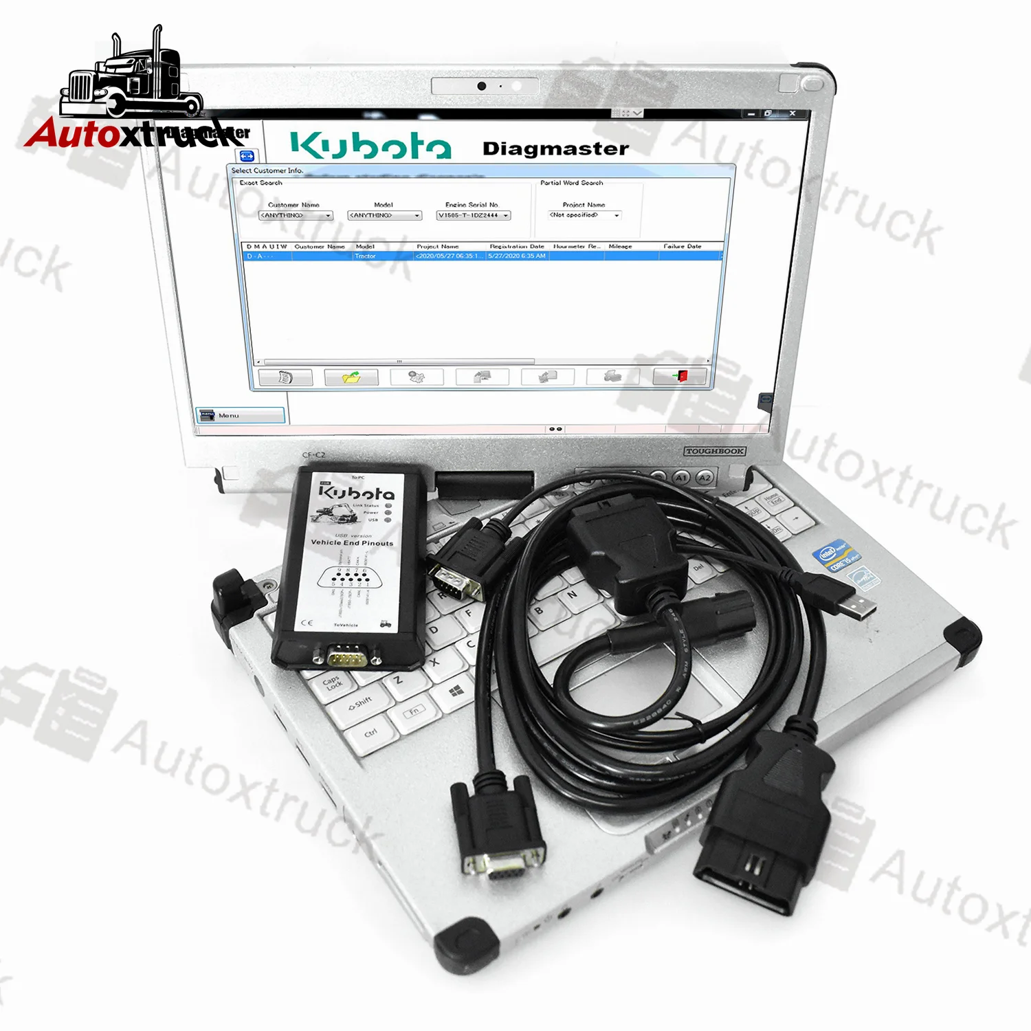 For Kubota Diagmaster Takeuchi Cfc2 Laptop 4 Pin Cable Tractor Truck