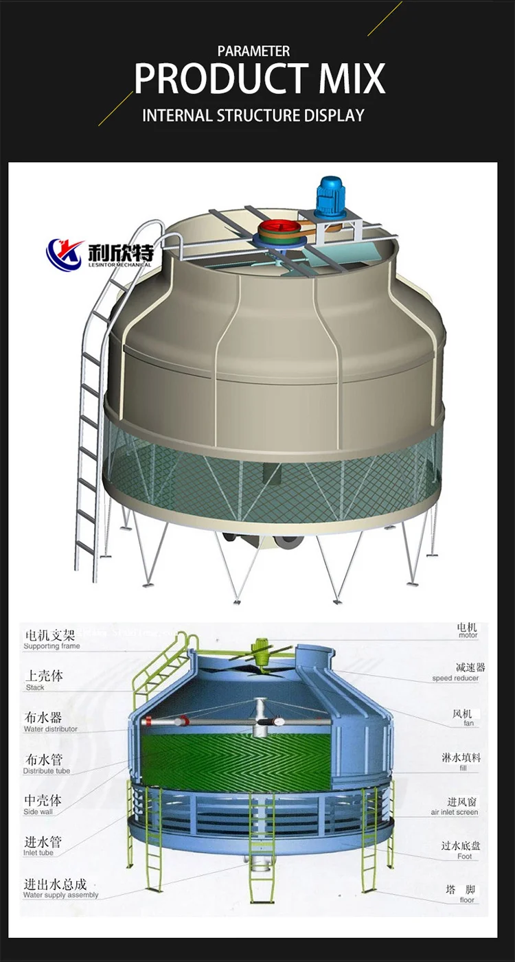 20t Cooling Tower With Ventilation Fans Mini Water Cooling Tower Air