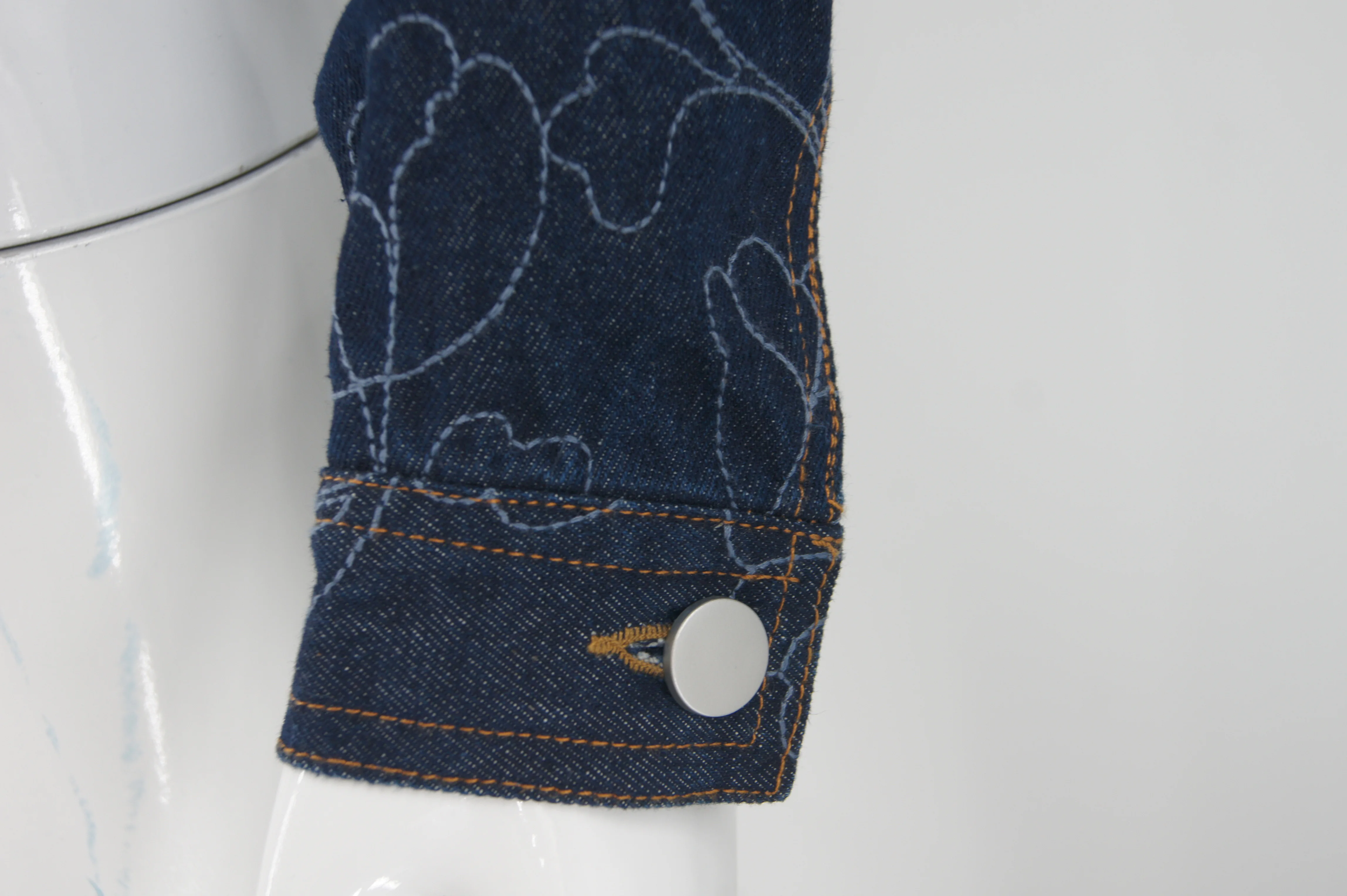 Heavy Industry Full Printed Jacquard Denim Jacket for Women