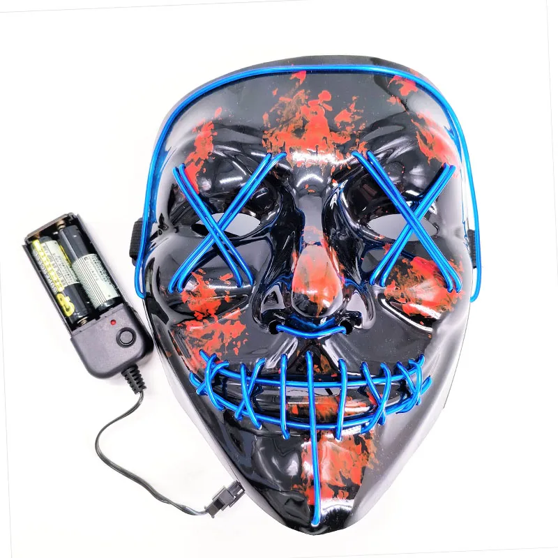 Маскарадная маска на Хэллоуин Карнавальная вечеринка светодиодная подсветка неоновая El Wire для костюма фестиваля вечеринки
