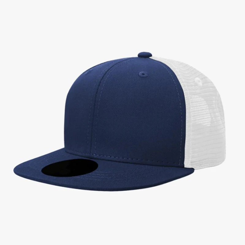 Custom Simple Blank White Flat Brim Mesh Baseball Cap Trucker Hat Buy