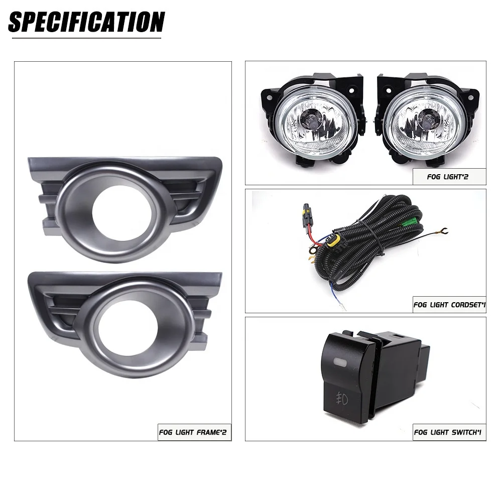 Fog Light Lamp Assembly for ford Ranger Pk everest 2009 2010 2011 With Switch Wire Harness and Chrome Bezel