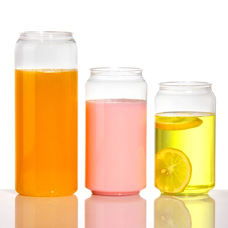 Disposable Easy Open Plastic Can for Coffee Juice Milk Tea