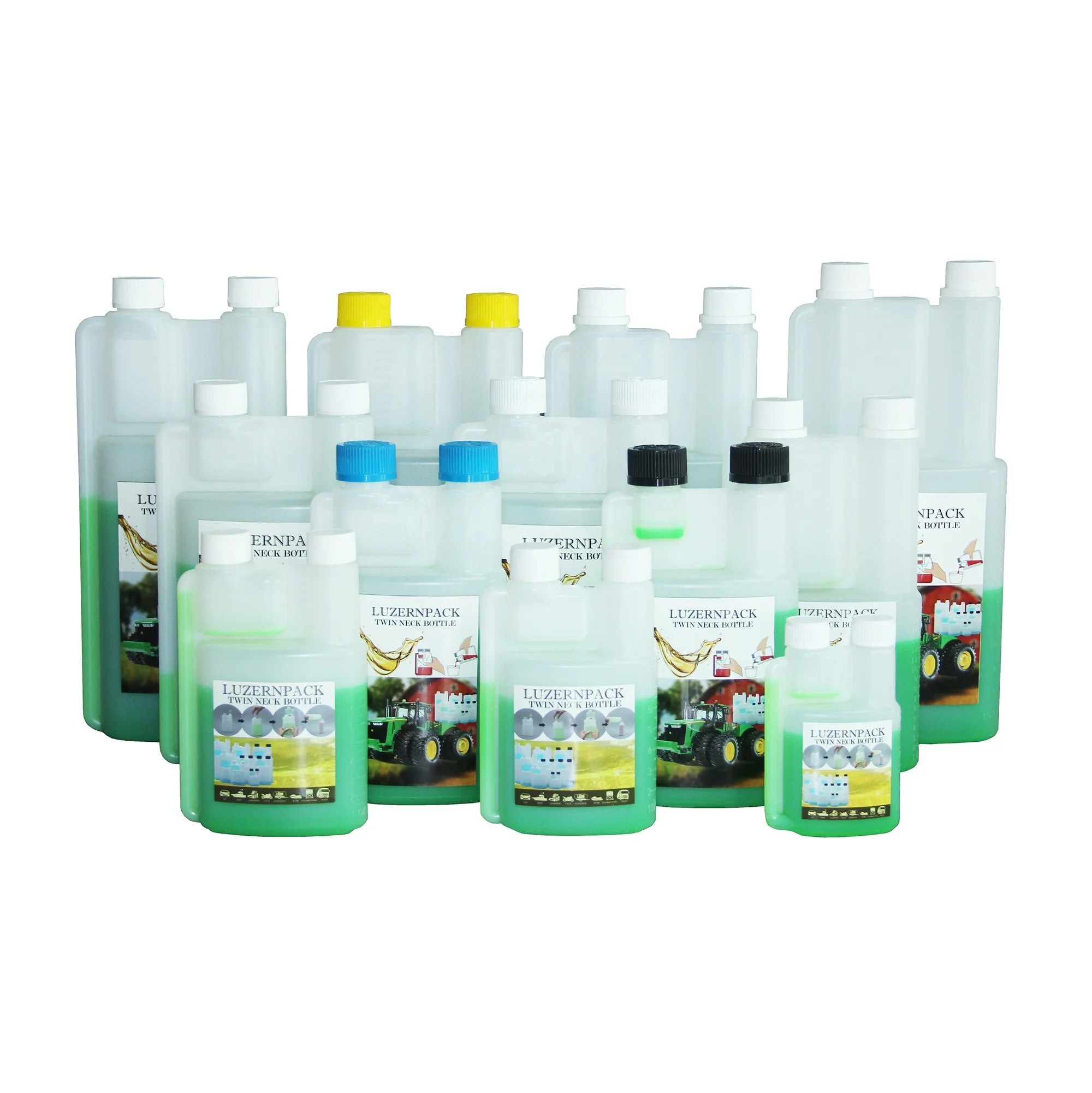 16 oz 500ml HDPE Long Neck Additive Liquid Measuring Chemical Dosing Plastic Bottle for Fuel Additive