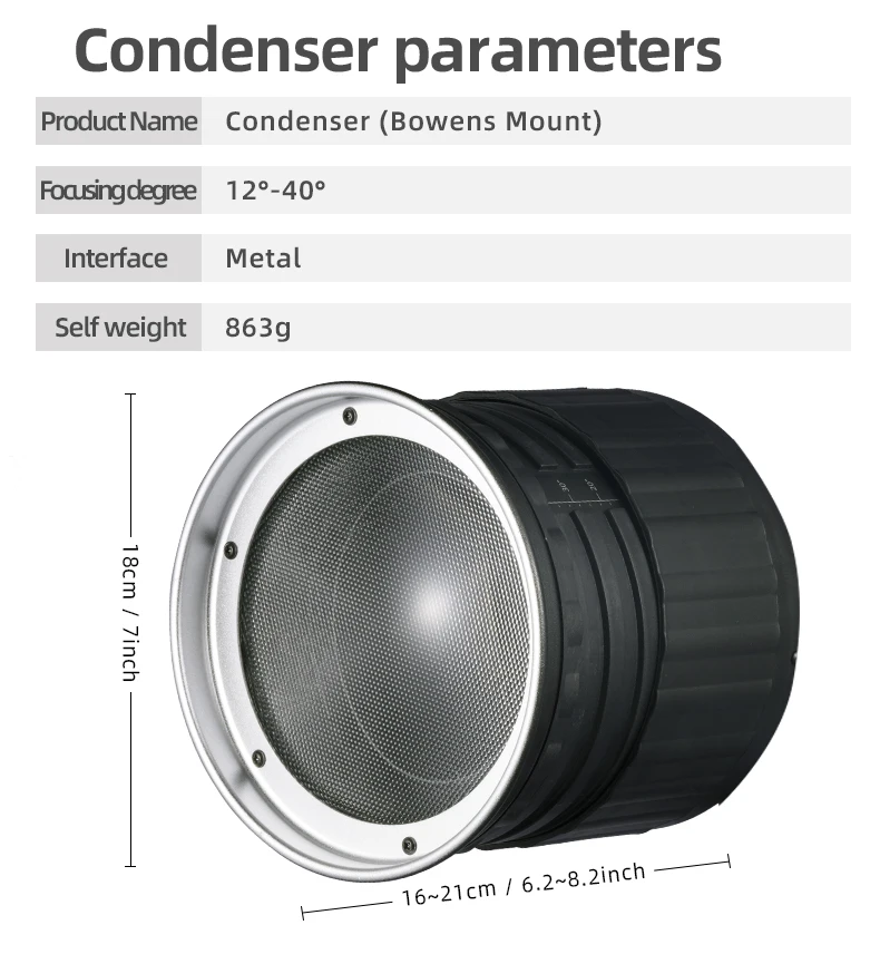 Selens Spotlight Condenser Snoot for Studio Strobe Lighting ...