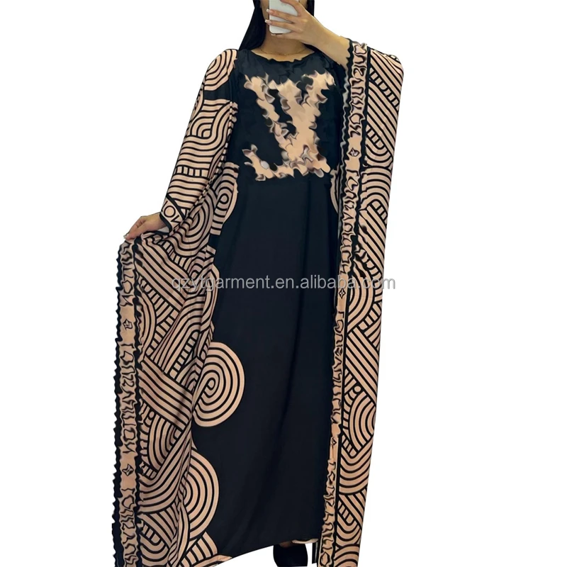 Designer Clothes Famous Brands Casual Printed Long Sleeve Maxi Dress
