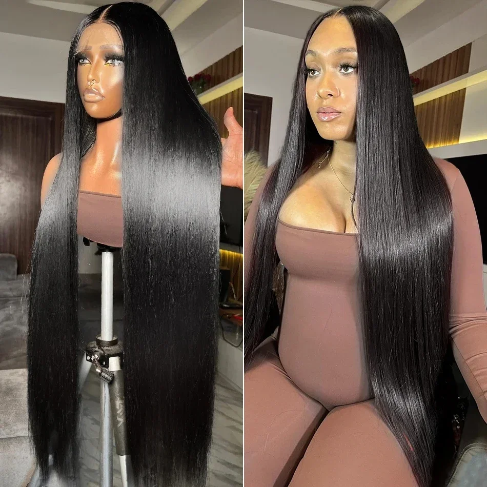 13x4 13x6 HD Lace Frontal Echthaar Perücke Knochen Gerade 40 Zoll Brasilianische Transparent 250% Lace Front Perücken Für Frauen_voghion.com