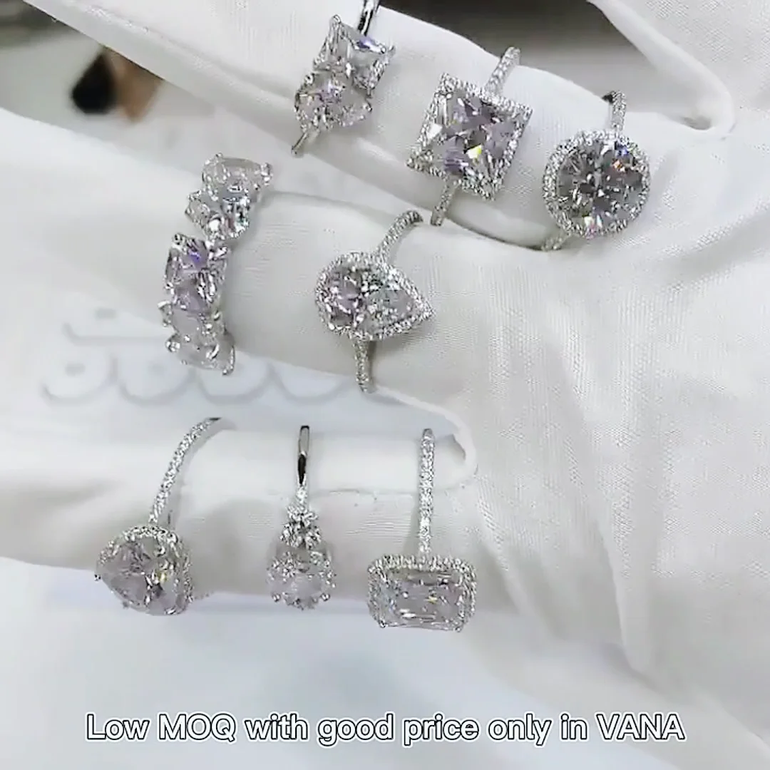Alibaba Rings Wholesale Classic White Gold 925 Sterling Silver Halo Pink Double Row ...