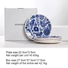Blue and white bird chirping 9-inch disc -4-piece set